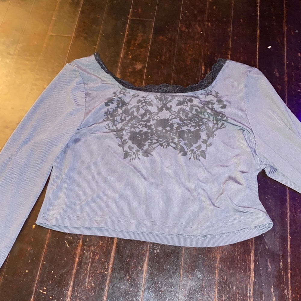 Skull Grey And Black Crop Top Romane 0XL